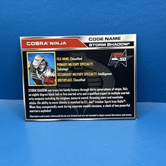 VERY NICE 2015 GI Joe 50th Anniversary File Card STORM SHADOW English Version