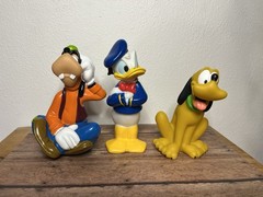 Disney Lot of 3 Rubber Toy Figures Donald Duck Goofy Pluto Bath Toys
