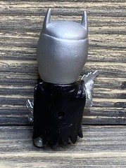 DC Comics Miniature Batman Silver Suit Helmet Black Cape 1.5”