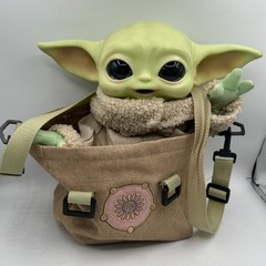 Mattel Star Wars The Mandalorian Child Plush Grogu Stuffed Toy Carrying Bag EUC