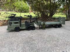 G.I. JOE 3.75″ Scale Compatible Custom Weathered Transport Vehicle & Lonzo NICE!
