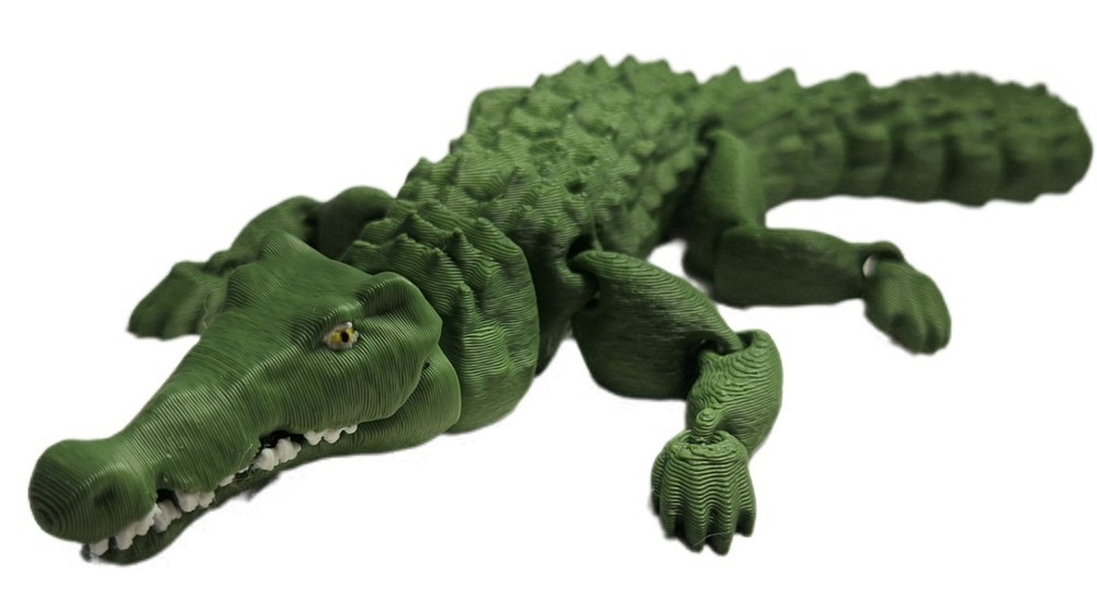 New Guinea 11″ Crocodile 3d Printed Alligator Open Mouth Flexible Fidget Toy