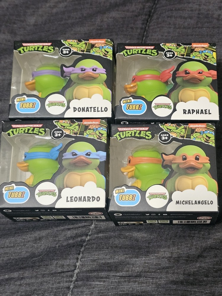 MINI TUBBZ BOXED Teenage Mutant Ninja Turtles 4PC Complete Collectible Duck