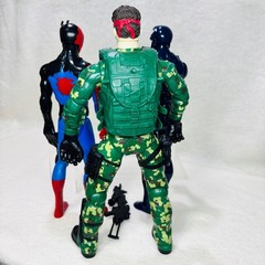 Marvel Spider-Man Venom Action Figure Lot with Camo Military Soldier Toy Rifle