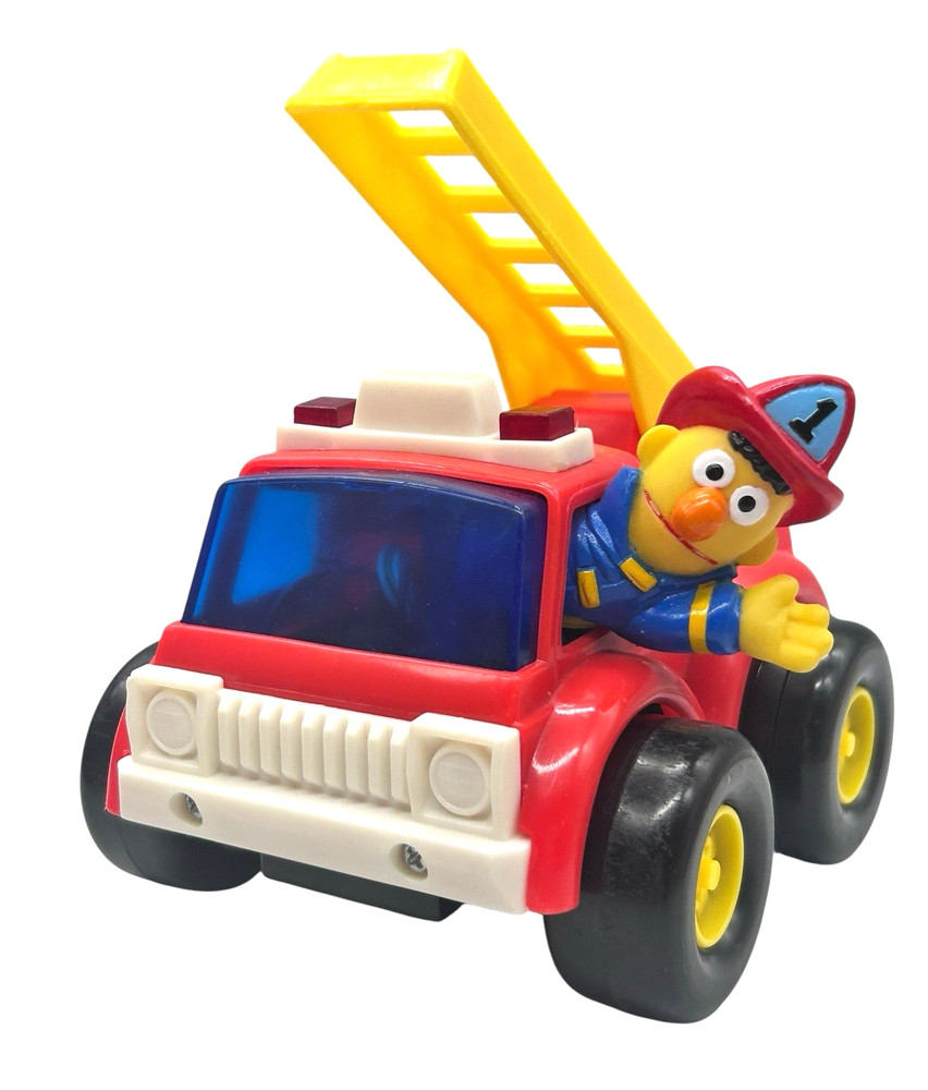 Tyco Preschool Sesame Street Bert Fire Truck Push Powered Vintage Toy With Sound