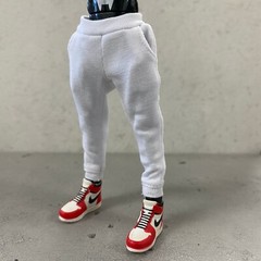 MO-SPT-WH: 1/12 White Jogging Pants for 6″ slim action figure body