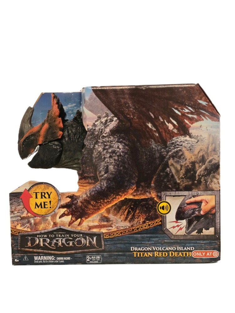 How to Train Your Dragon Titan Red Death Figure Volcano Island Toy