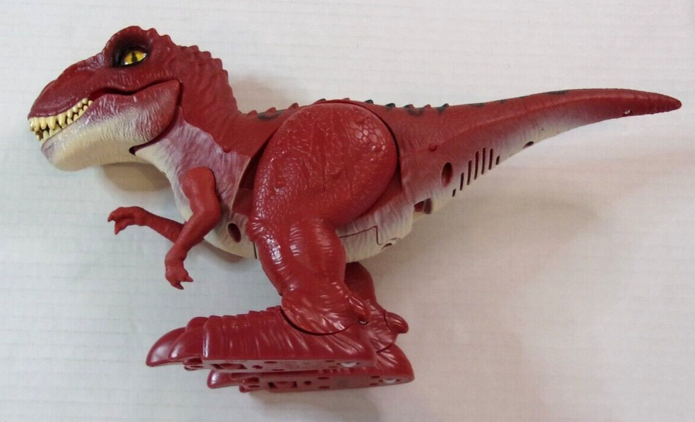 Used Loose Tested Lot of 2 Zuru Robo Alive Stegosaurus & T-Rex Dinosaurs #7132