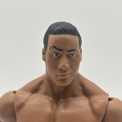 Mattel WWE The Rock Basic Action Figure Black Trunks Bull Logo 2011