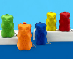 HARIBO BEAR POUCH KEYRING 3D Card Key Case 5 Colors 14.5cm Polyester Cover