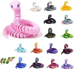 24″ 3D Printed Snake Rotatable Articulated Snake Joint Mobility Simulation Model