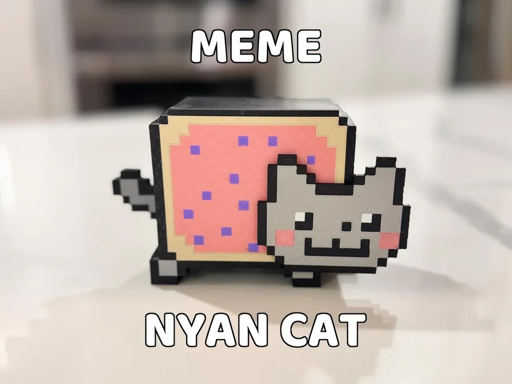 Nyan Cat 3D Printed Figure – Kawaii Pop-Tart Cat Meme Collectible