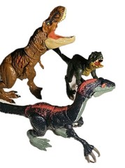 (3) Jurassic World LOT Scorpios Rex Camp Cretaceous T Rex Battle & Slashin Dino