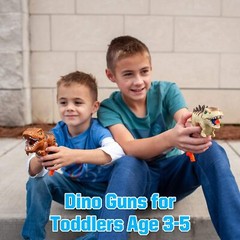 2Pack T-rex & Stegosaurus Small Dinosaur Blaster Gun Toys for Boys 3-6 Year Old