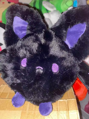 Round Black Bat Plush Toy Halloween Stuffed Animal Spherical Cushion Doll