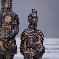 Antique Reproduction Qin Dynasty Terra cotta Warrior Collectible Statuette Sm…