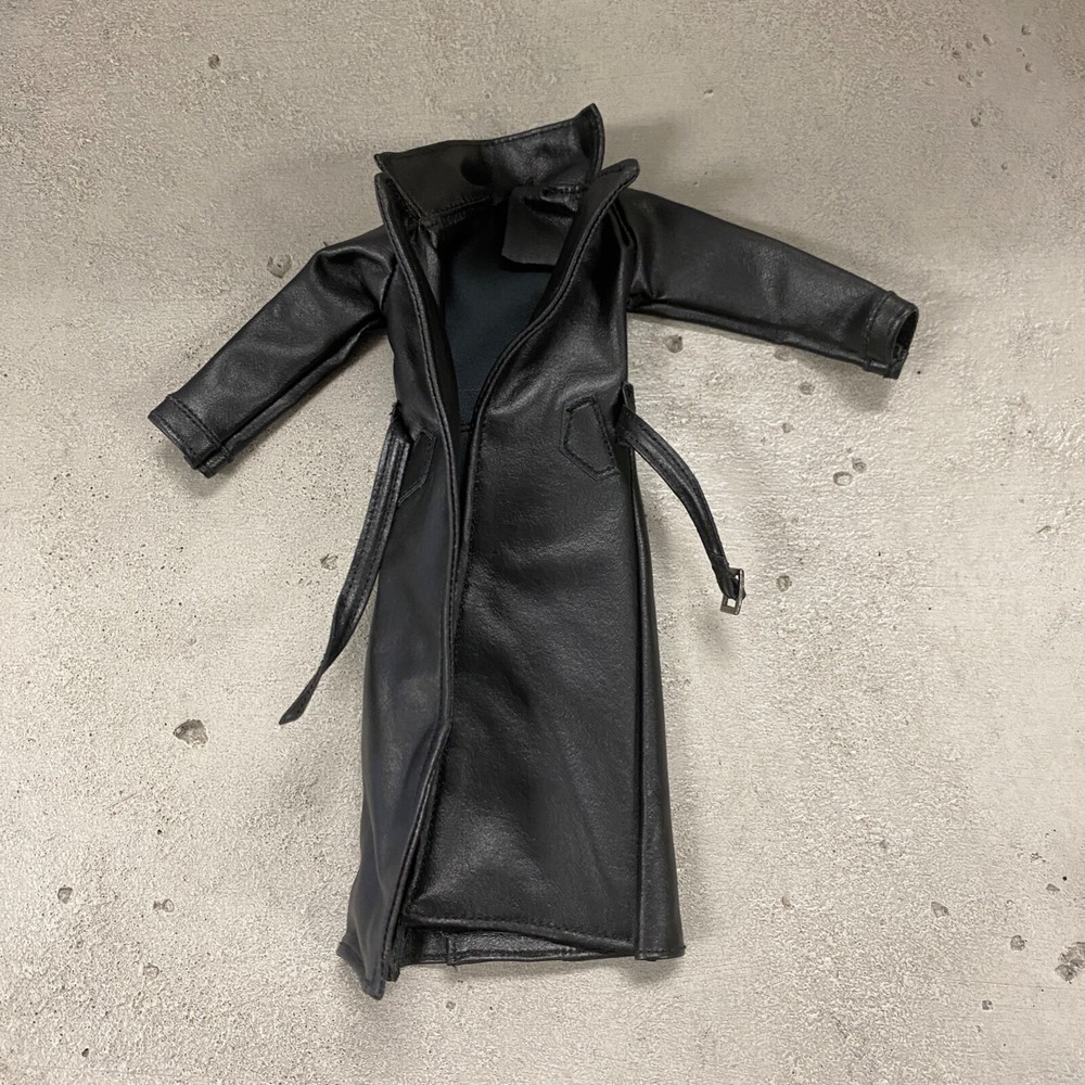 PB-MF-LTC-BLK: Custom Faux Leather Long Coat for 7″ McFarlane WWE Action Figure