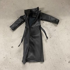 PB-MF-LTC-BLK: Custom Faux Leather Long Coat for 7″ McFarlane WWE Action Figure