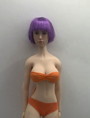 Super Duck 1/6 Female Head Sculpt Purple Hair Seamless 12″ Doll Body Figure
