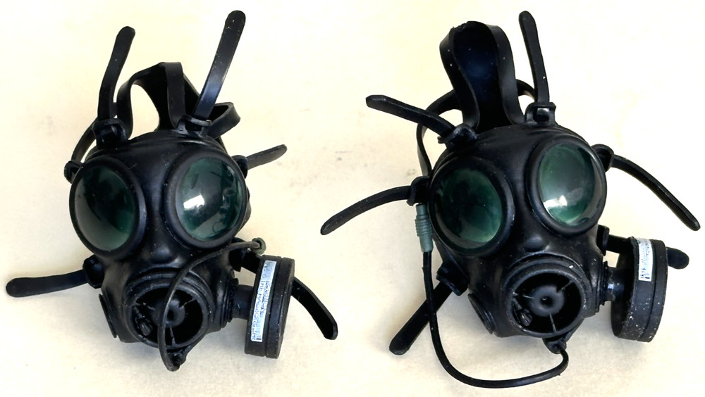 Two 1/6 scale BBI Elite Force SAS Clark 34222 SF10 Respirator Gas Mask