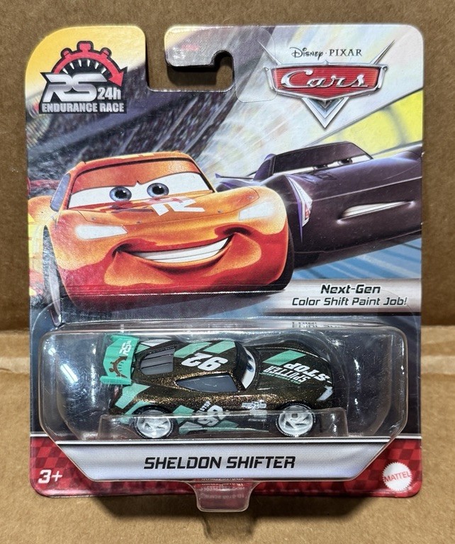 Disney Pixar Cars 24h Endurance Race Sheldon Shifter Next Gen Color Shift NEW