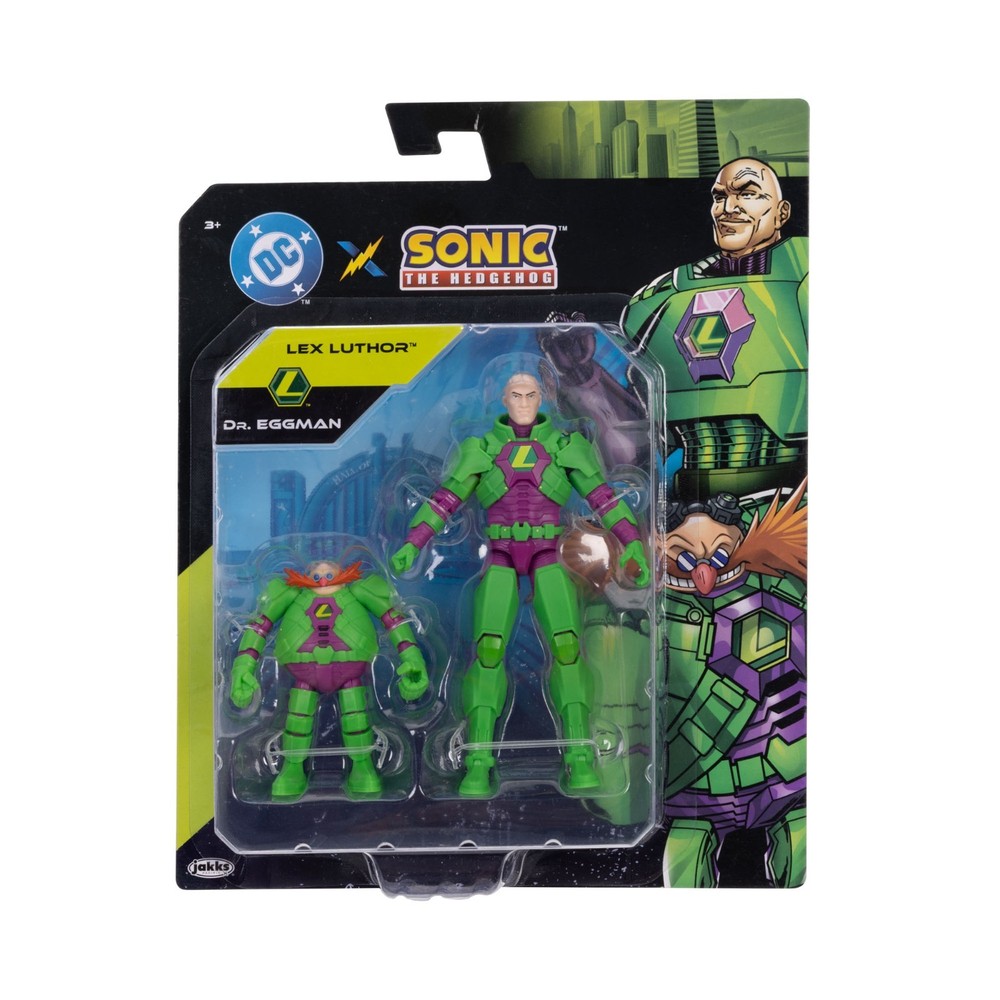 Dr EggMan and Lex Luthor 5″ + 2.5″ 2pk Action Fig. Sonic x DC Jakks Pacific