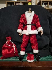 1/6 Scale Santa outfit Suit Hat And Bag. michael myers art the clown terrifier