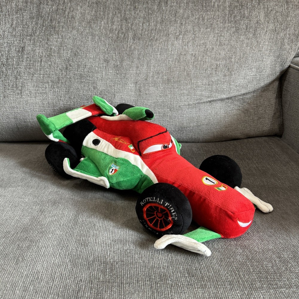 Pixar Cars 2 Francesco Bernoulli 16″ Plush Formula 1 Racing Car Disney Store F1
