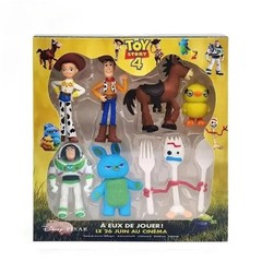 7PCS Toy Story 4 Action Figures Woody Buzz Jessie Forky Bear Pig Toy Set Gift