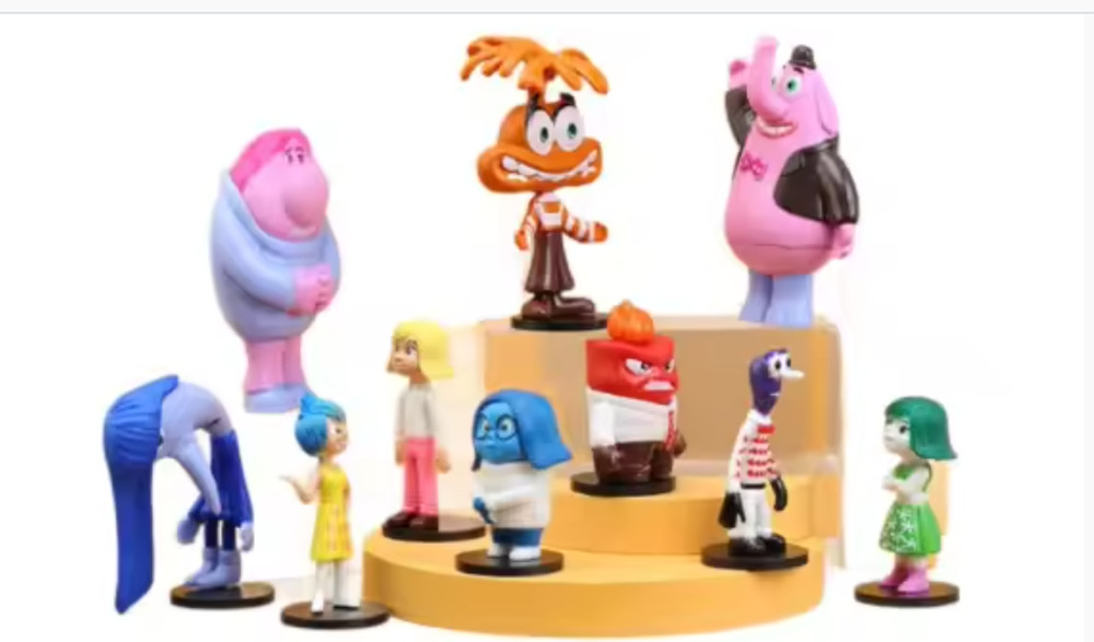 INSIDE OUT 10 PIECE FIGURE SET- PVC- 2 to 4 INCHES TALL-NEXT DAY FREE SHIPPING