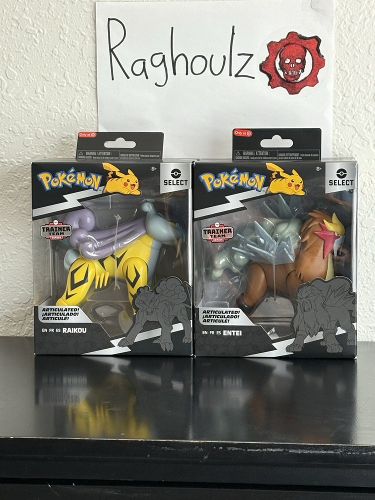 Jazwares Pokémon Entei & Raikou Select Trainer Series Figures Target Exclusive