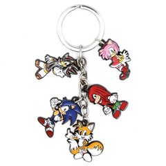 SONIC TAILS KNUCKLES SHADOW AMY Sonic The Hedgehog 1 in. 5 Pcs. Key Chain Set
