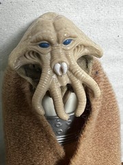 VINTAGE STAR WARS ROTJ RETURN OF THE JEDI 1983 SQUID HEAD ORANGE BROWN CAPE READ