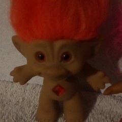 Ace Novelty Co. Troll Doll Set Lot of 2 Figures Plastic Orange & Pink Hair