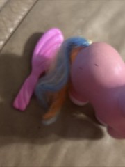 1984 Remco Pretty Pets Pink Unicorn With Rainbow Hair My Little Pony Style Toy
