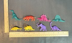 VTG Lot Of 42 Multi Color Dinosaurs With Box