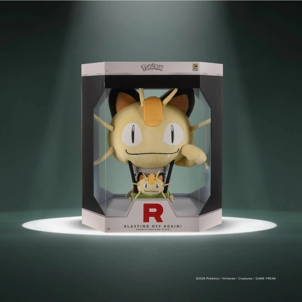 2026 SDCC EXCLUSIVE JAZWARES POKEMON BLASTING OFF AGAIN MEOWTH HOT AIR BALOON