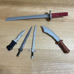 Toy Weapon Swords & Knives Lot of 5 Multicolored for 12″ Action Figure