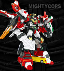 Hello Carbot The Braves MIGHTYCOPS 4-Step Transformer Robot Set Mighty Cops