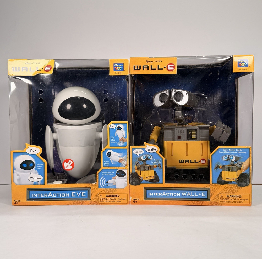 Thinkway Toys Pixar WALL-E InterAction EVE & WALL-E Figures Light Up Sounds