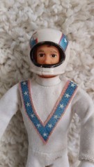 Original EVEL KNIEVEL FIGURES ORIGINAL HELMETS JUMPSUITS SCORE & PANINI CARDS