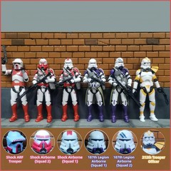 3.75 Inch Clone Trooper 1/18 501st 187th Legion Shock Action Figure REX ARF Toy.