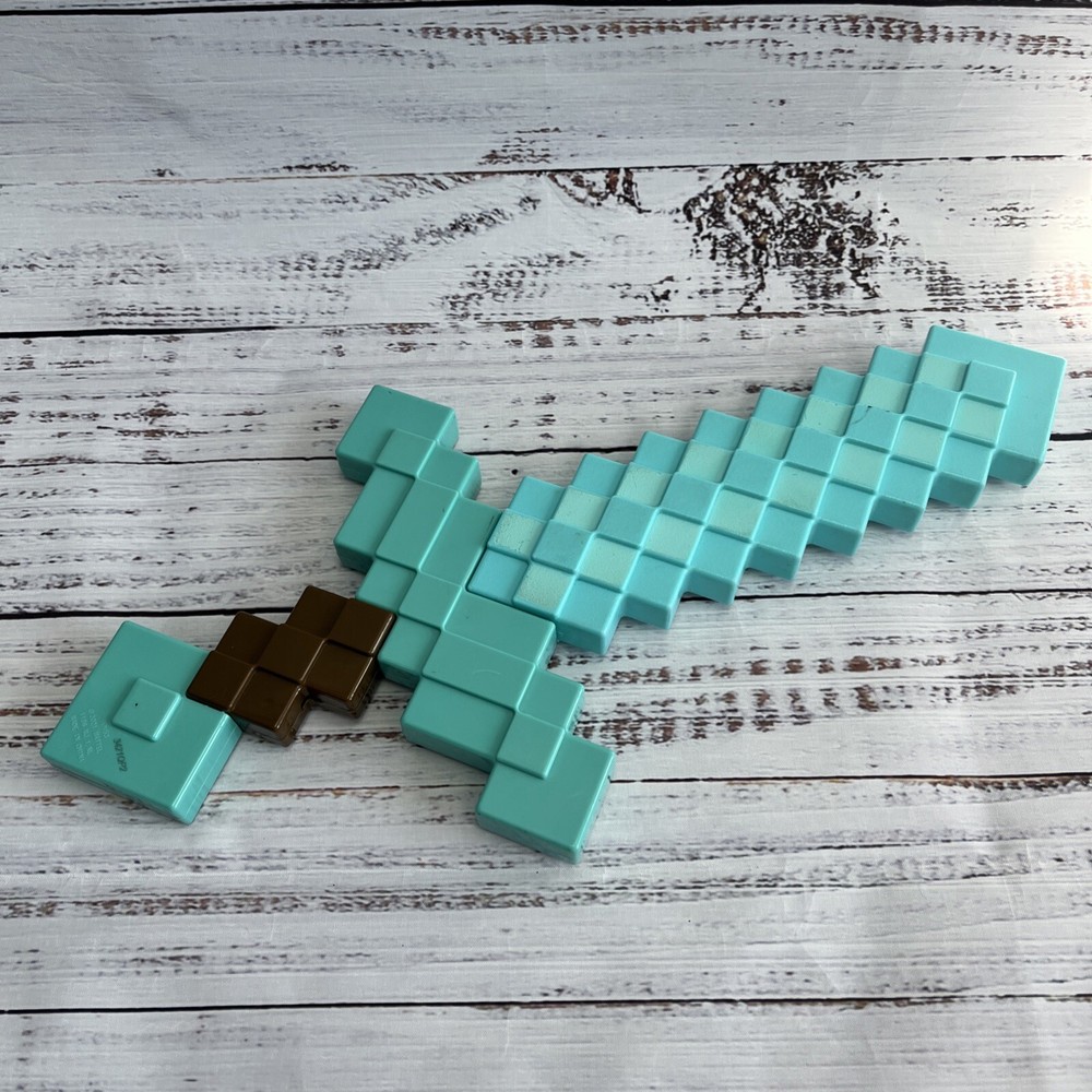 Mattel Minecraft Diamond Sword Hard Plastic 2021 Hard To Find Collectible