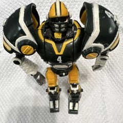 Robot Character Action Figure Toy, Plastic Material, Black Yellow White Gray