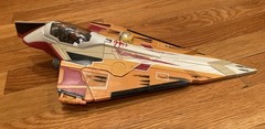Star War Plo Koon’s Jedi Star Fighter Orange Space Ship Hasbro 2001 2002