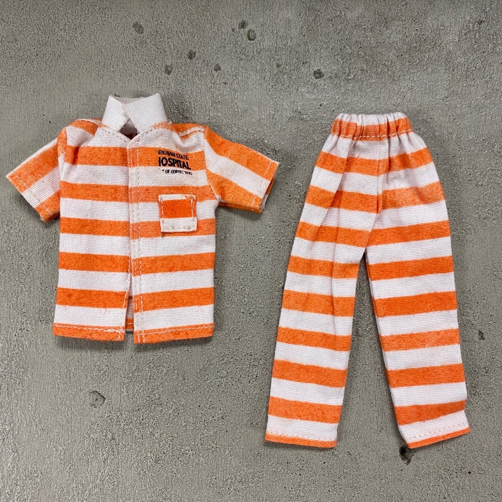 PB-JK-PRS: 1/12 orange stripe Arkham Prison outfit for 6″ medium to slim body