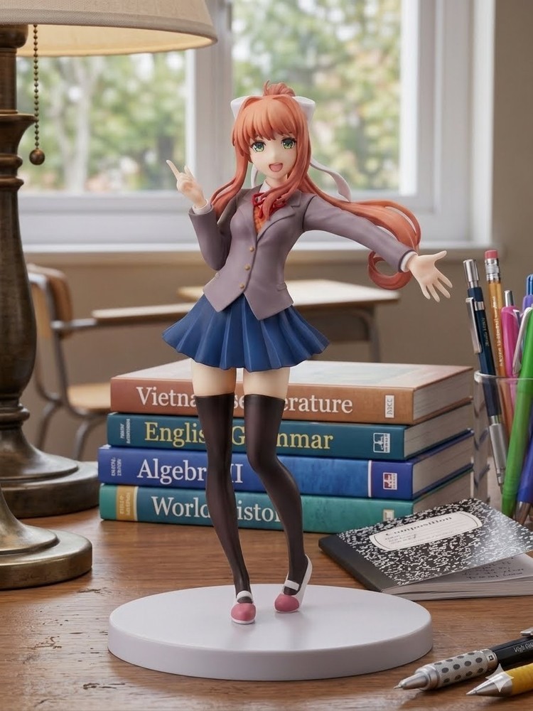 18CM Anime Doki Doki Literature Club Monika Action Figure Model Toy Collection