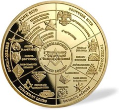 Masonic Challenge Coin Gold Plated Freemason Coins Collector’s Medallion