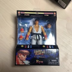 Street Fighter figure lot of 10 Jada and two custom made battle backgrounds