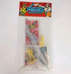 1988 Toybiz Captain Power Pencil Case Set Pencils Ruler Eraser